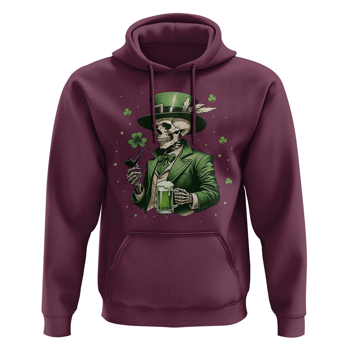 Skeleton St Patricks Day Drinking Hoodie Irish Party Gift