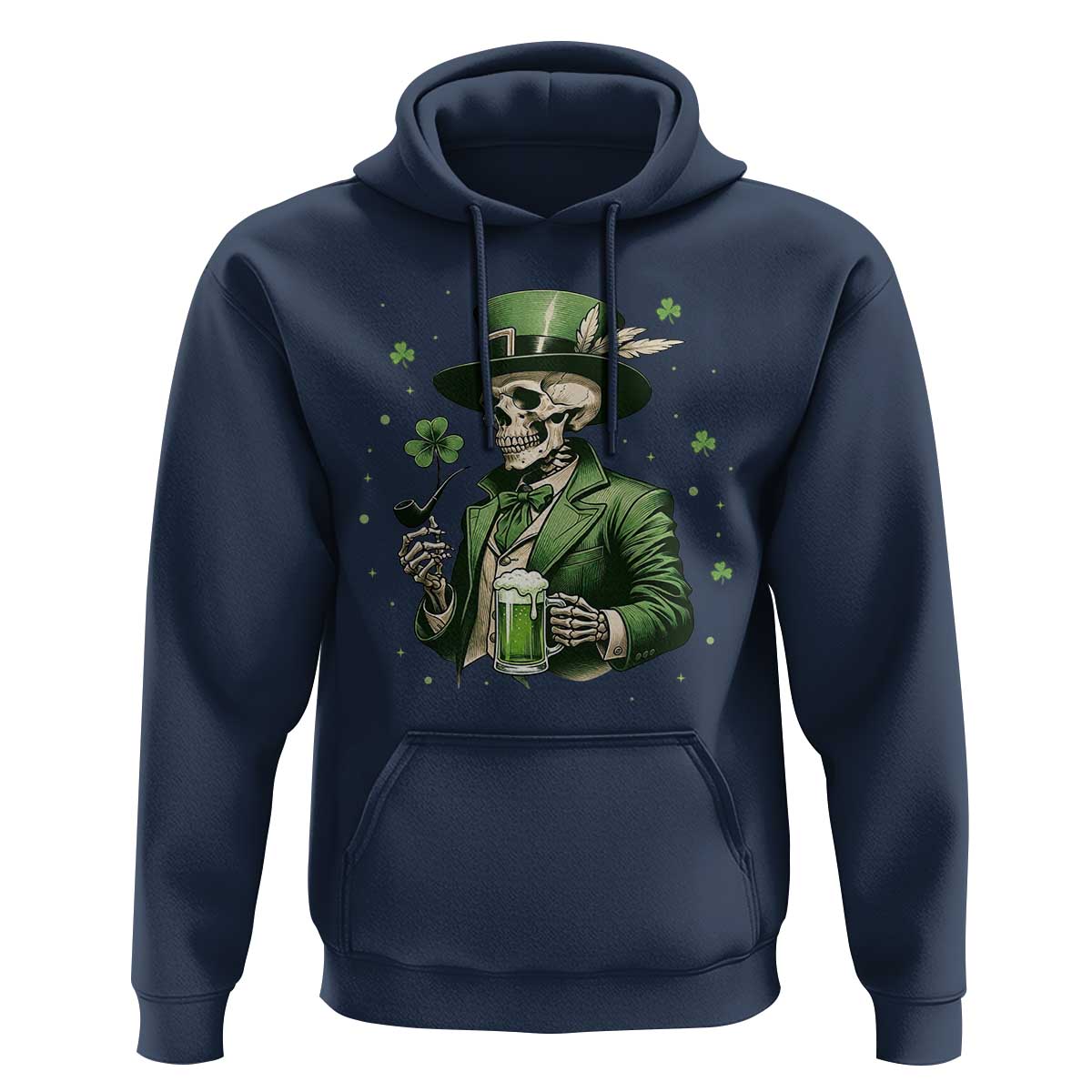 Skeleton St Patricks Day Drinking Hoodie Irish Party Gift
