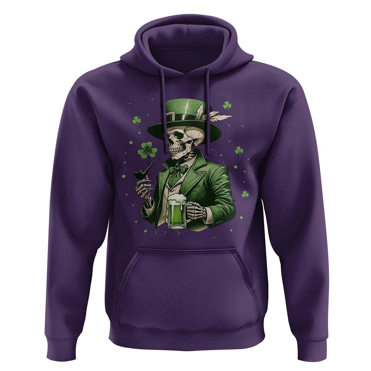 Skeleton St Patricks Day Drinking Hoodie Irish Party Gift