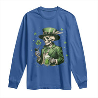 Skeleton St Patricks Day Drinking Long Sleeve Shirt Irish Party Gift