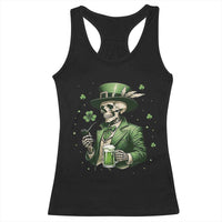 Skeleton St Patricks Day Drinking Racerback Tank Top Irish Party Gift
