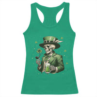 Skeleton St Patricks Day Drinking Racerback Tank Top Irish Party Gift
