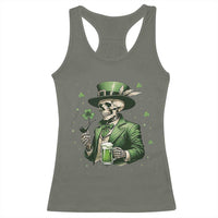 Skeleton St Patricks Day Drinking Racerback Tank Top Irish Party Gift