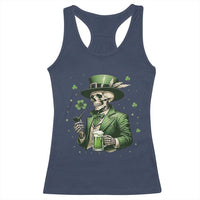 Skeleton St Patricks Day Drinking Racerback Tank Top Irish Party Gift