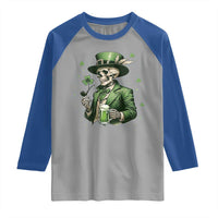 Skeleton St Patricks Day Drinking Raglan Shirt Irish Party Gift