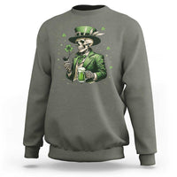 Skeleton St Patricks Day Drinking Sweatshirt Irish Party Gift