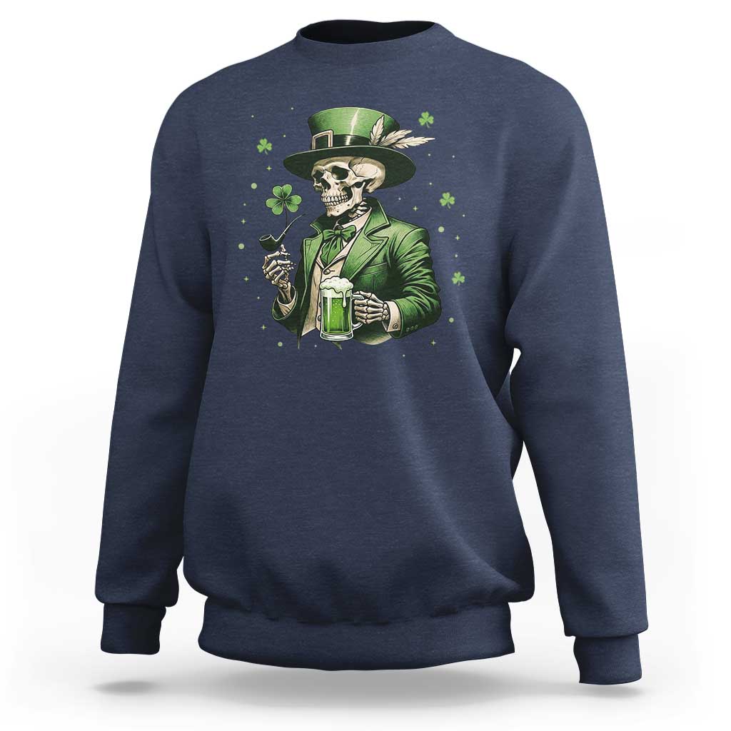 Skeleton St Patricks Day Drinking Sweatshirt Irish Party Gift