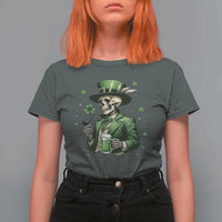 Skeleton St Patricks Day Drinking T Shirt For Women Irish Party Gift