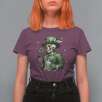 Skeleton St Patricks Day Drinking T Shirt For Women Irish Party Gift