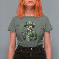 Skeleton St Patricks Day Drinking T Shirt For Women Irish Party Gift