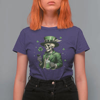 Skeleton St Patricks Day Drinking T Shirt For Women Irish Party Gift