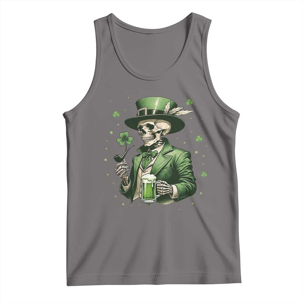 Skeleton St Patricks Day Drinking Tank Top Irish Party Gift