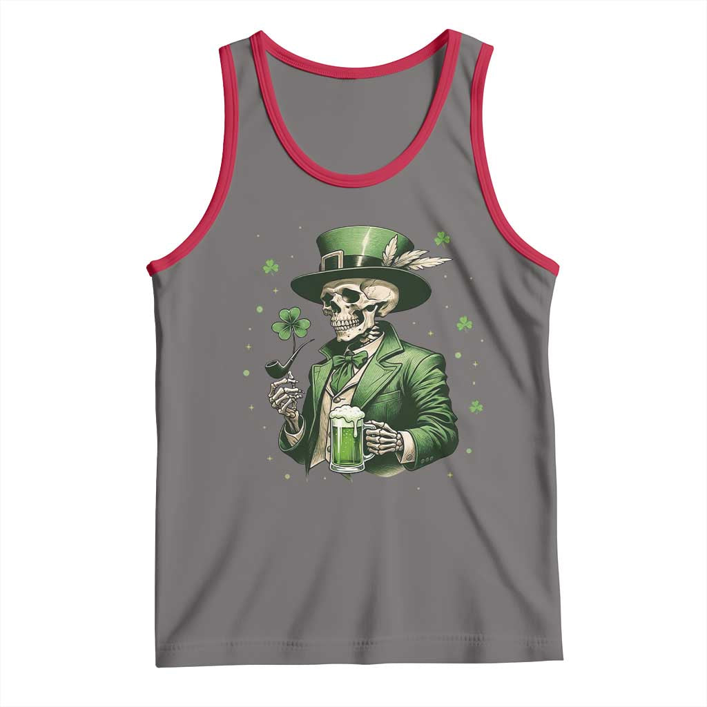 Skeleton St Patricks Day Drinking Tank Top Irish Party Gift