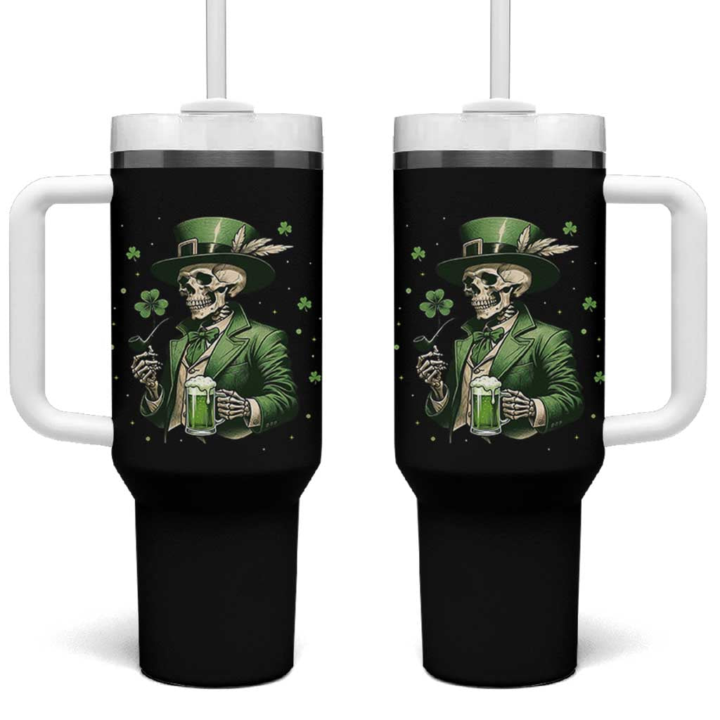Skeleton St Patricks Day Drinking Tumbler With Handle Irish Party Gift