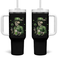 Skeleton St Patricks Day Drinking Tumbler With Handle Irish Party Gift