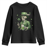 Skeleton St Patricks Day Drinking Youth Sweatshirt Irish Party Gift