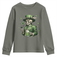 Skeleton St Patricks Day Drinking Youth Sweatshirt Irish Party Gift