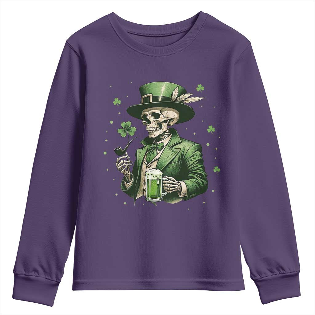 Skeleton St Patricks Day Drinking Youth Sweatshirt Irish Party Gift