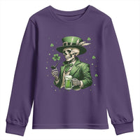 Skeleton St Patricks Day Drinking Youth Sweatshirt Irish Party Gift