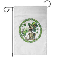 Lucky Irish Skeleton St Patricks Day Garden Flag Beer Lover