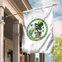 Lucky Irish Skeleton St Patricks Day Garden Flag Beer Lover