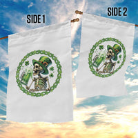 Lucky Irish Skeleton St Patricks Day Garden Flag Beer Lover