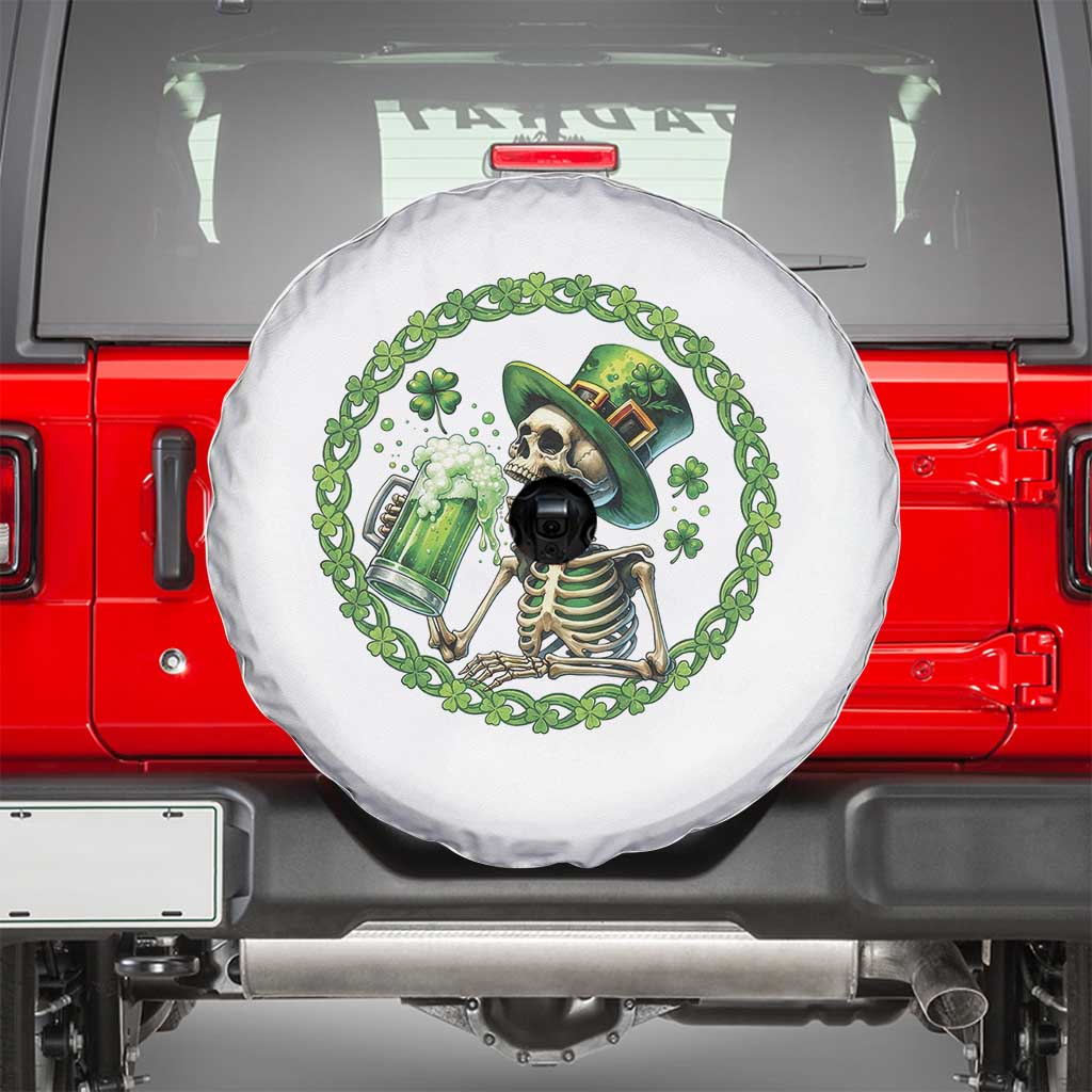 Lucky Irish Skeleton St Patricks Day Spare Tire Cover Beer Lover