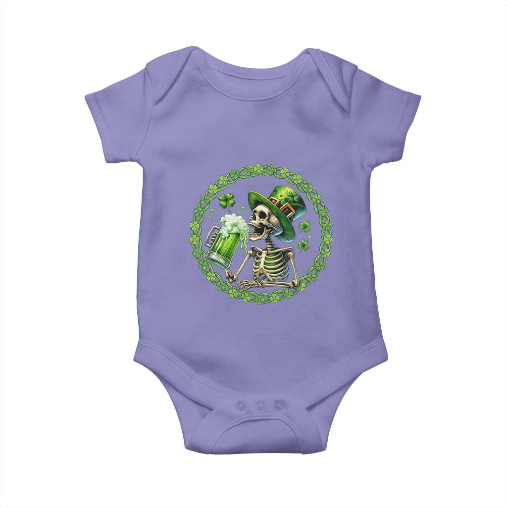 Lucky Irish Skeleton St Patricks Day Baby Onesie Beer Lover