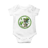 Lucky Irish Skeleton St Patricks Day Baby Onesie Beer Lover