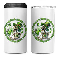 Lucky Irish Skeleton St Patricks Day 4 in 1 Can Cooler Tumbler Beer Lover