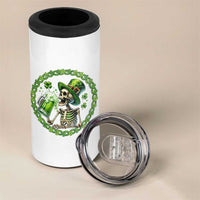 Lucky Irish Skeleton St Patricks Day 4 in 1 Can Cooler Tumbler Beer Lover