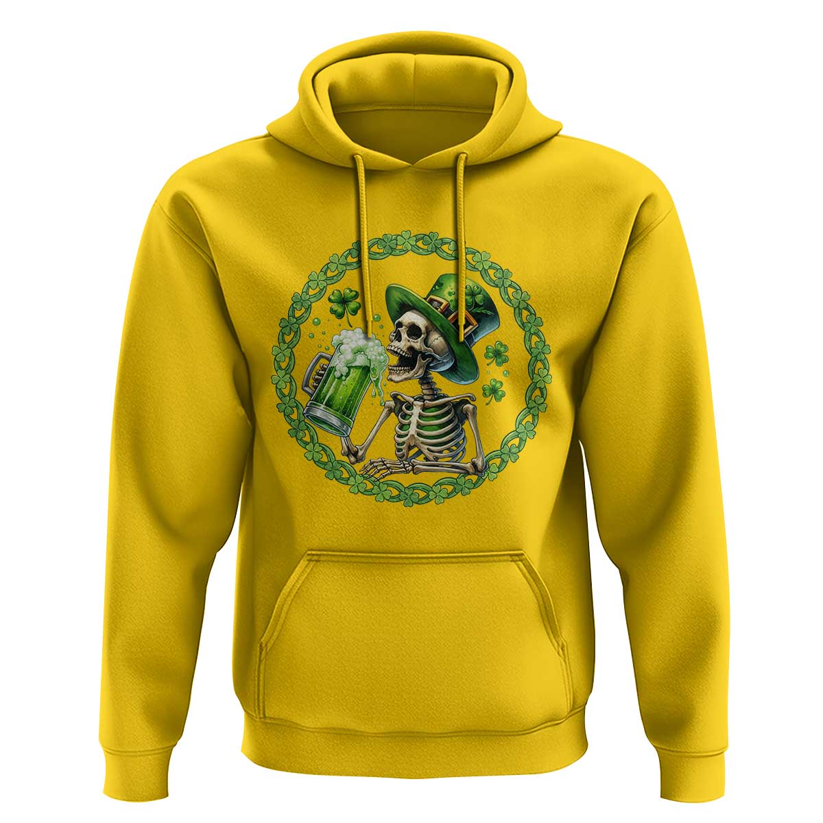 Lucky Irish Skeleton St Patricks Day Hoodie Beer Lover