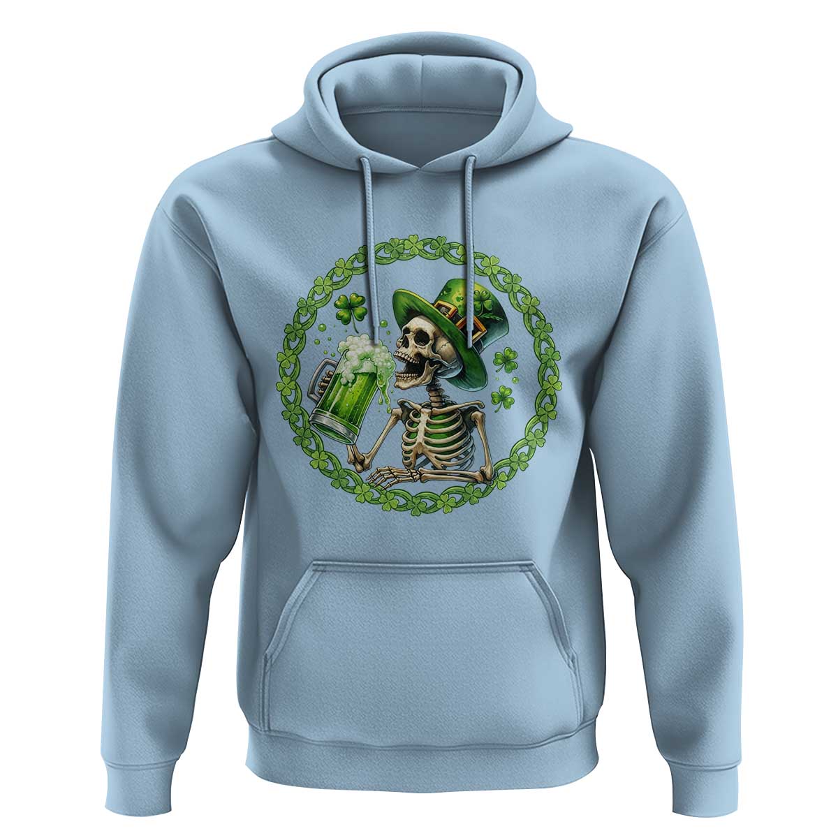 Lucky Irish Skeleton St Patricks Day Hoodie Beer Lover