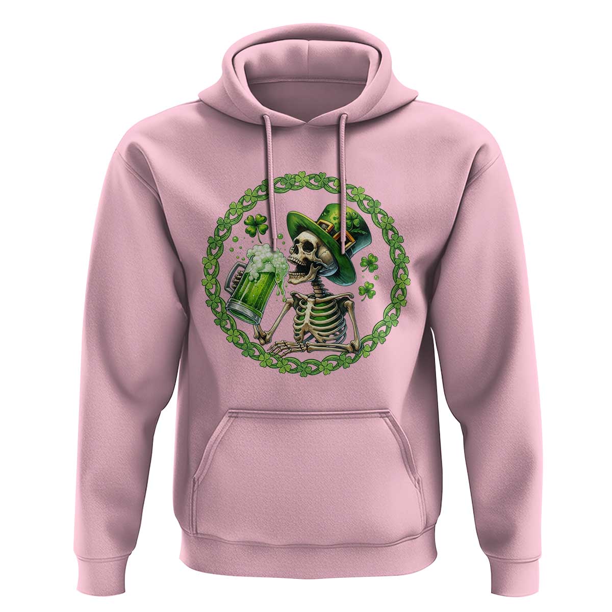 Lucky Irish Skeleton St Patricks Day Hoodie Beer Lover