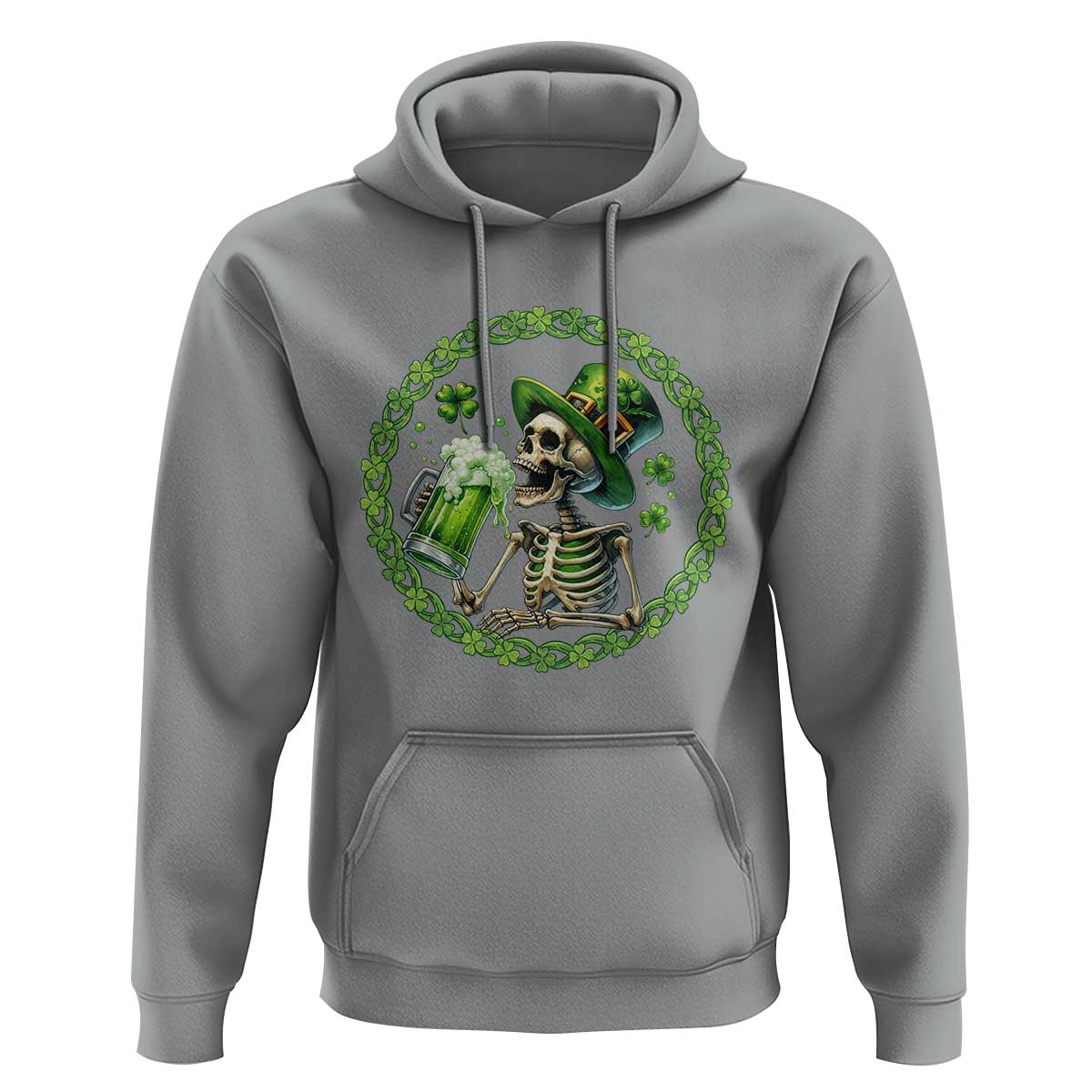 Lucky Irish Skeleton St Patricks Day Hoodie Beer Lover