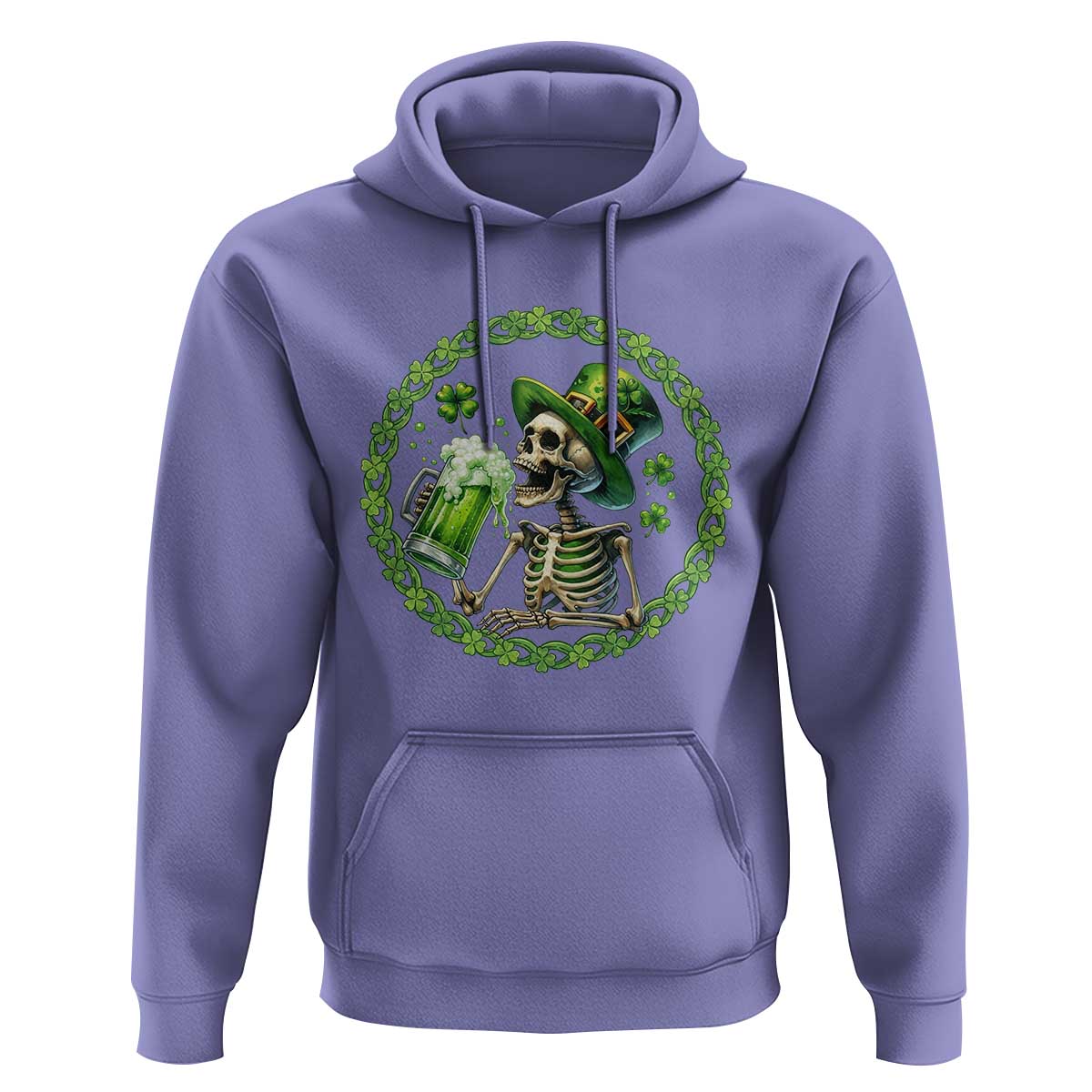 Lucky Irish Skeleton St Patricks Day Hoodie Beer Lover