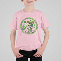 Lucky Irish Skeleton St Patricks Day T Shirt For Kid Beer Lover