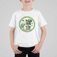 Lucky Irish Skeleton St Patricks Day T Shirt For Kid Beer Lover
