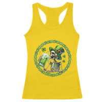 Lucky Irish Skeleton St Patricks Day Racerback Tank Top Beer Lover