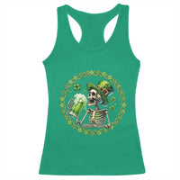 Lucky Irish Skeleton St Patricks Day Racerback Tank Top Beer Lover