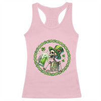 Lucky Irish Skeleton St Patricks Day Racerback Tank Top Beer Lover