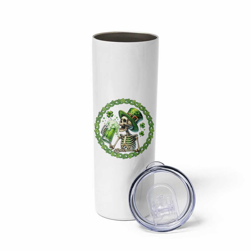 Lucky Irish Skeleton St Patricks Day Skinny Tumbler Beer Lover