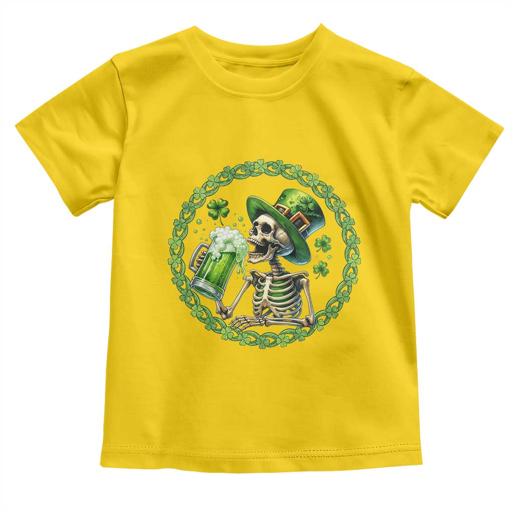 Lucky Irish Skeleton St Patricks Day Toddler T Shirt Beer Lover
