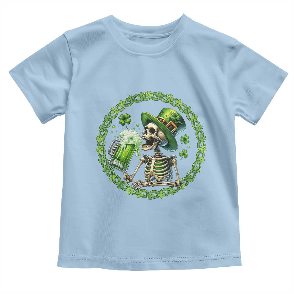 Lucky Irish Skeleton St Patricks Day Toddler T Shirt Beer Lover