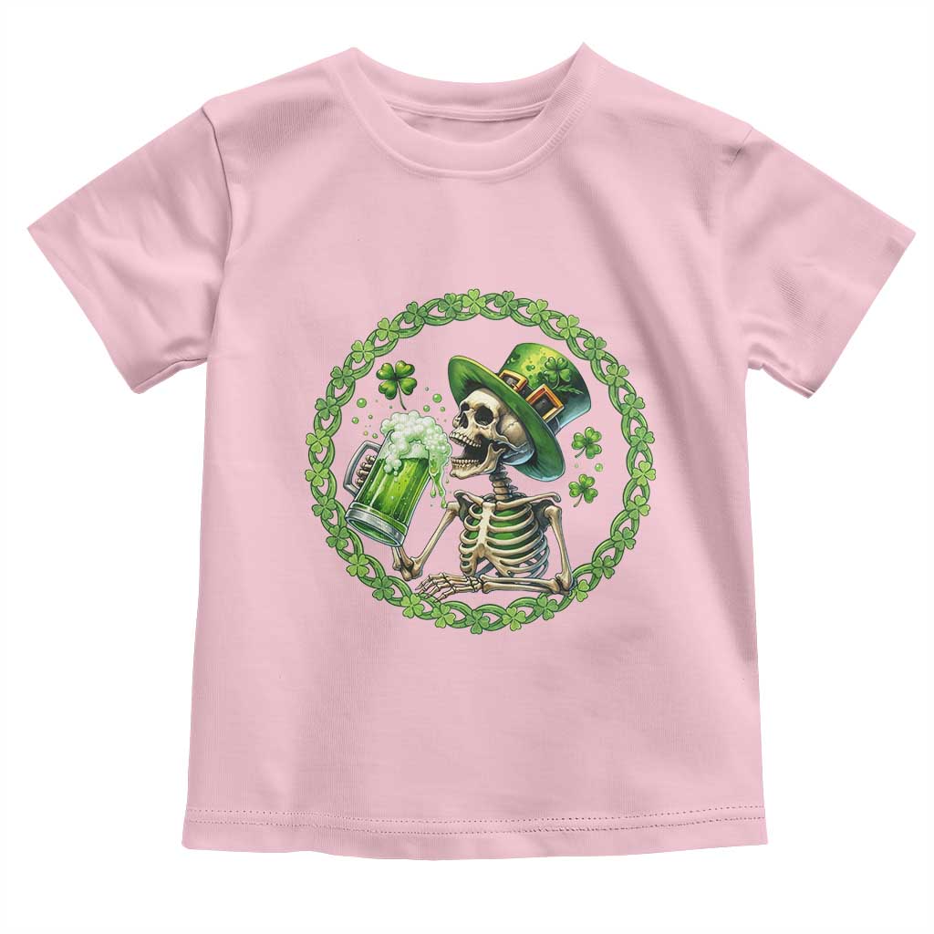 Lucky Irish Skeleton St Patricks Day Toddler T Shirt Beer Lover