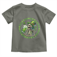 Lucky Irish Skeleton St Patricks Day Toddler T Shirt Beer Lover