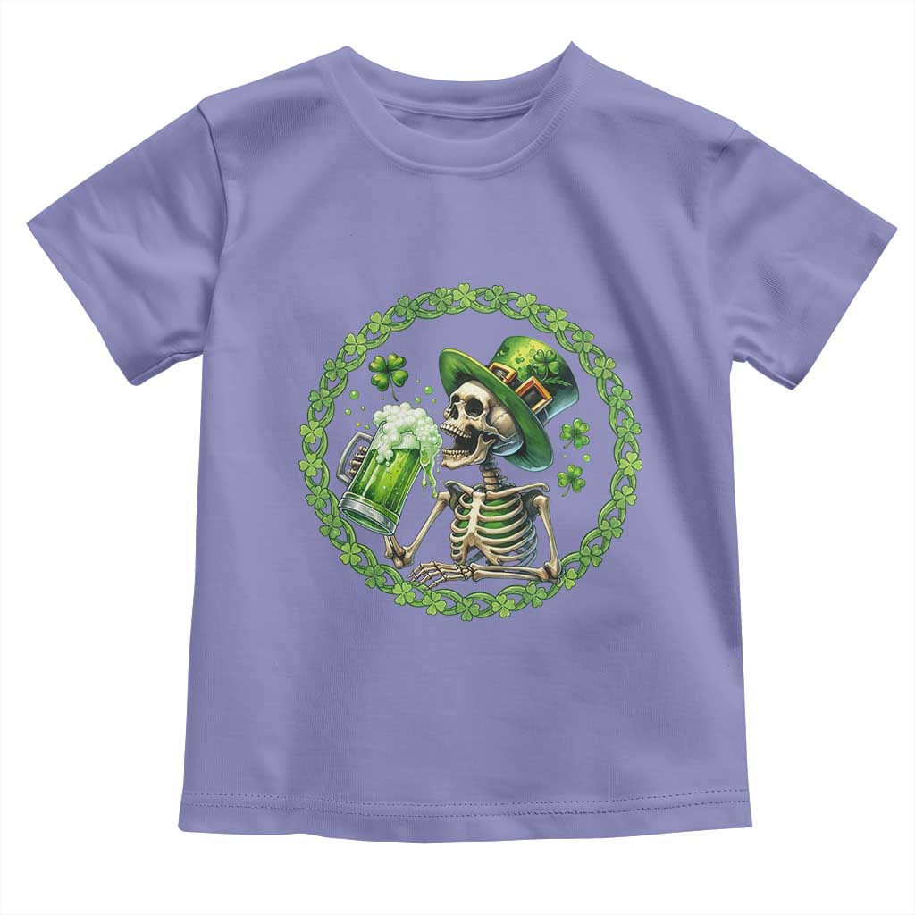 Lucky Irish Skeleton St Patricks Day Toddler T Shirt Beer Lover