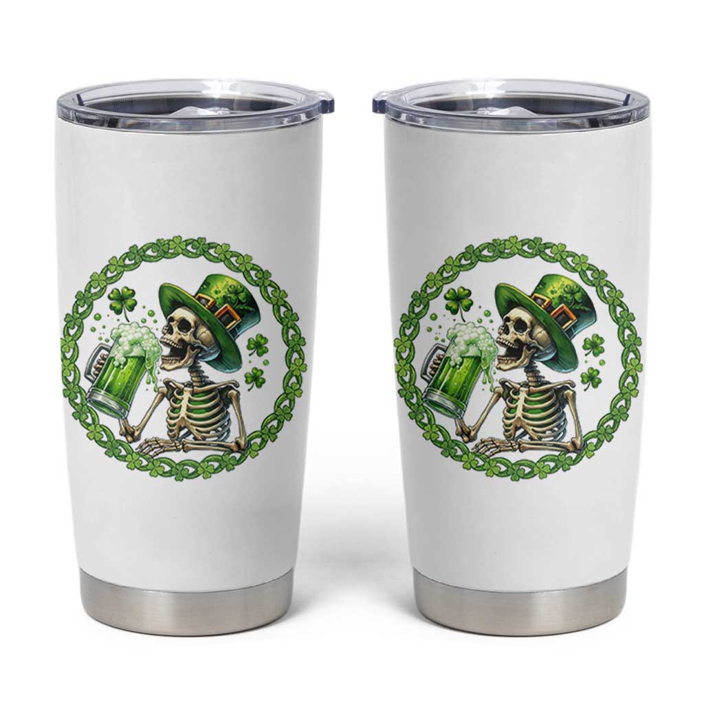 Lucky Irish Skeleton St Patricks Day Tumbler Cup Beer Lover