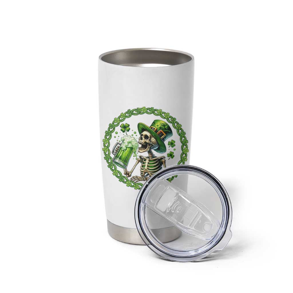 Lucky Irish Skeleton St Patricks Day Tumbler Cup Beer Lover