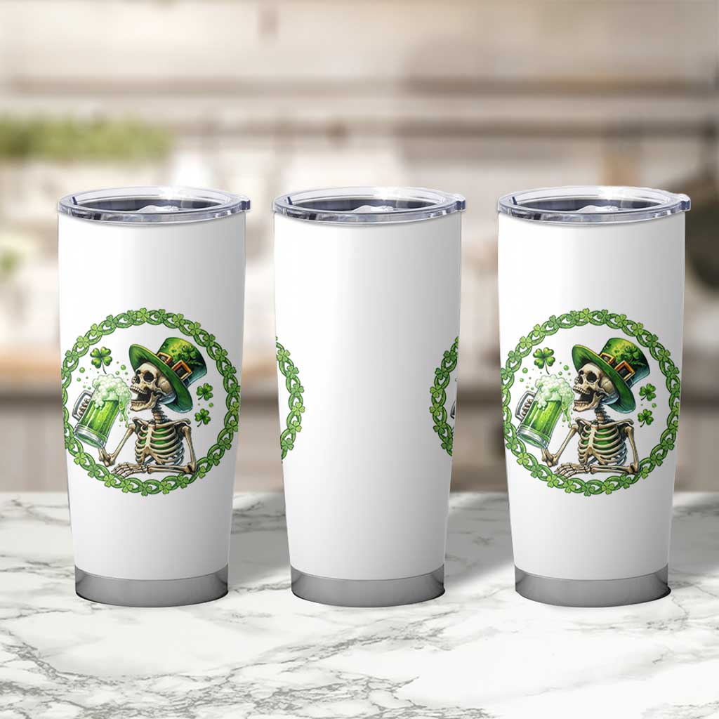 Lucky Irish Skeleton St Patricks Day Tumbler Cup Beer Lover